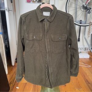 Everlane Mens Olive Green Wool Shirt | Medium